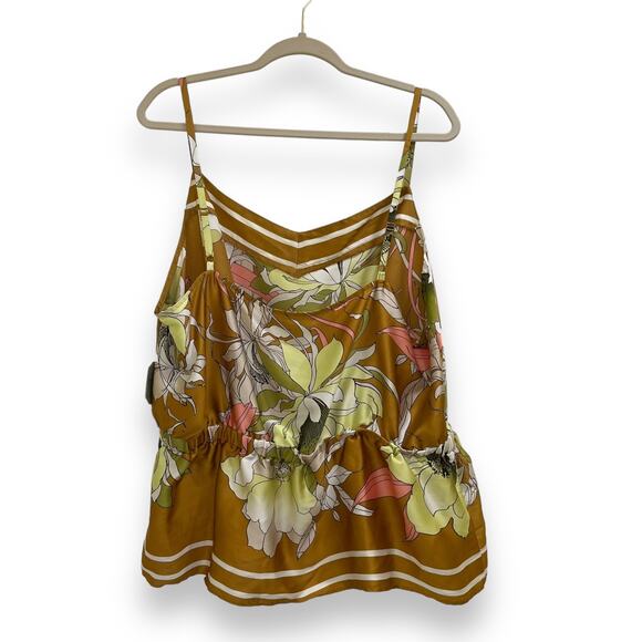 Ryegrass floral satin spaghetti strap summer top NWT - Picture 2 of 9